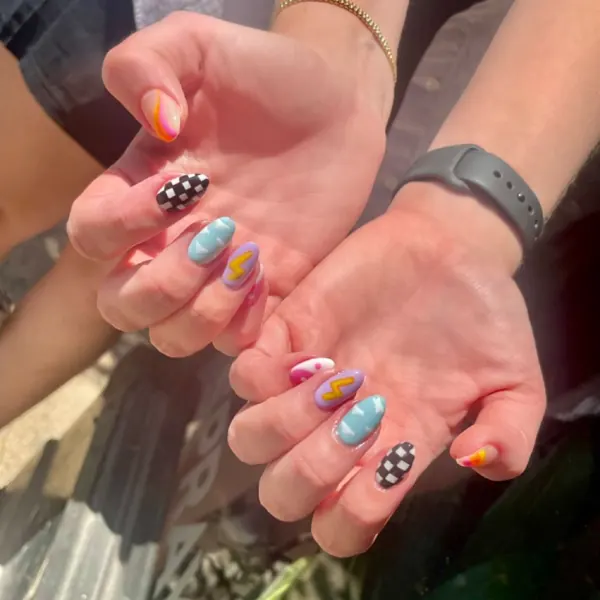 Polka-dot nail art